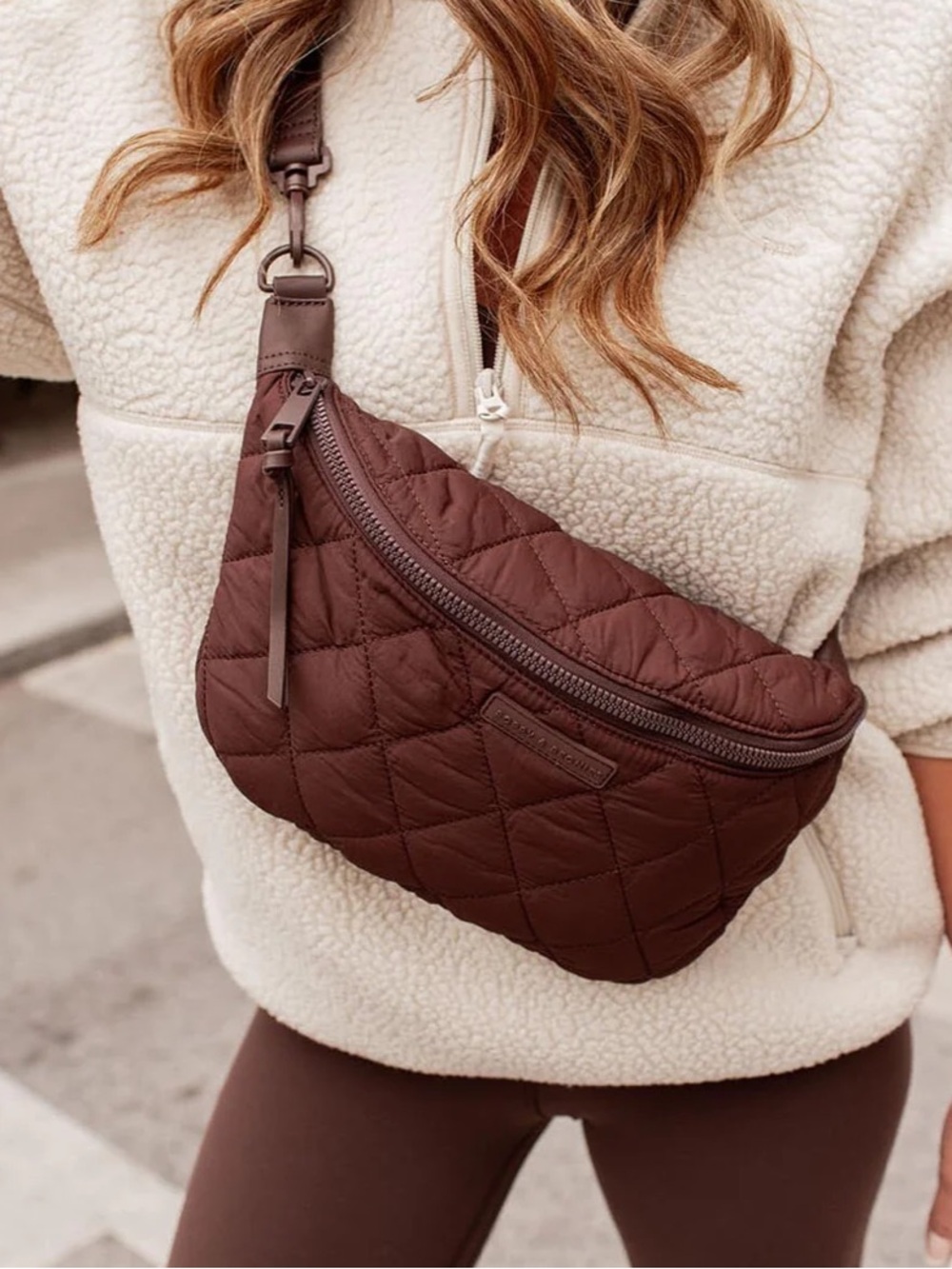 Poppy & Peonies Quilted Brown Sidekick